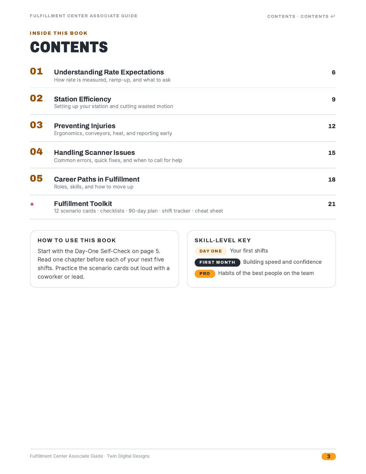 Fulfillment Center Associate Guide: Rates, Safety, and Staying Employed - inside page 3