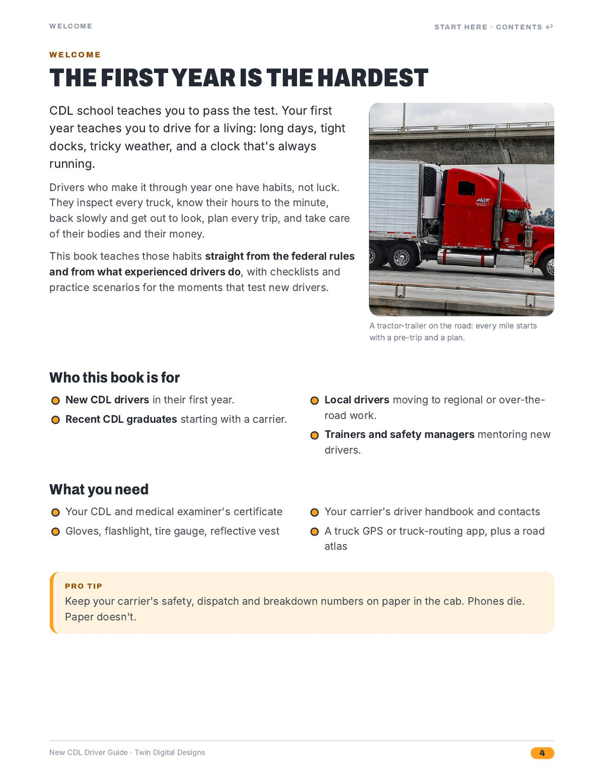 New CDL Driver Guide: Pre-Trips, Logbooks, and First-Year Survival - inside page 4