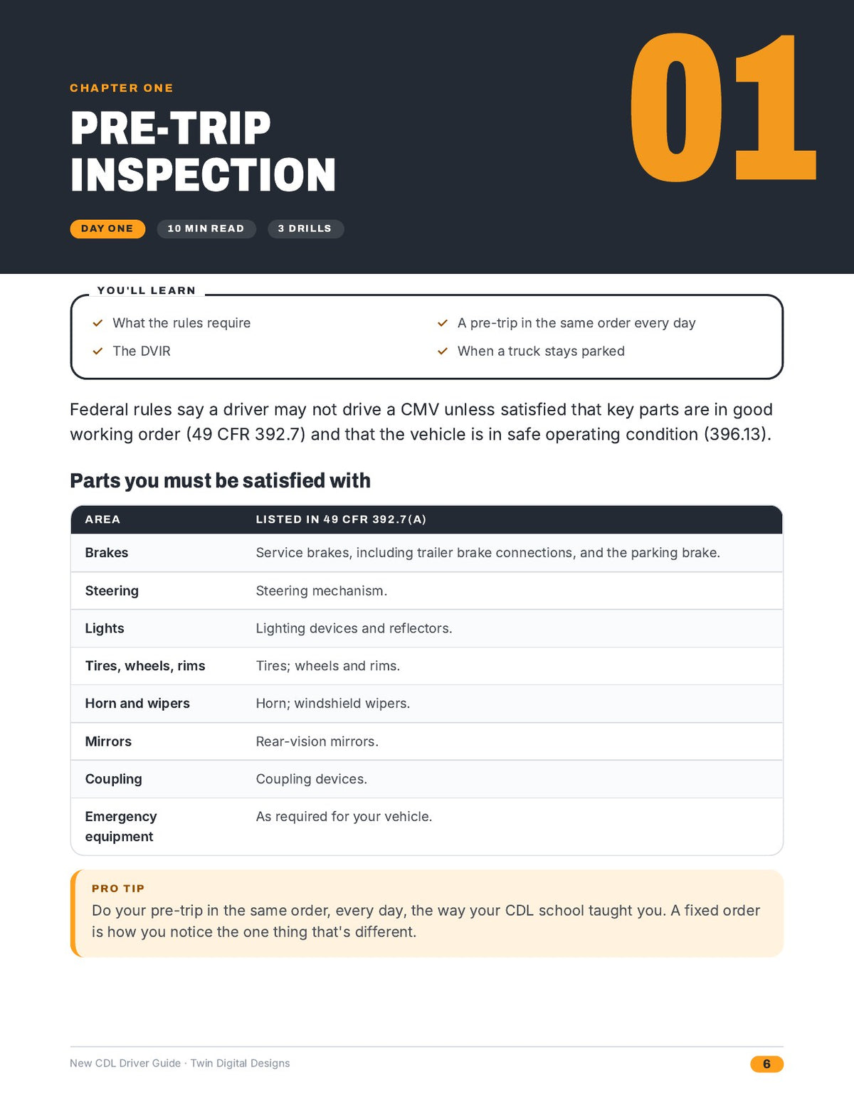 New CDL Driver Guide: Pre-Trips, Logbooks, and First-Year Survival - inside page 6