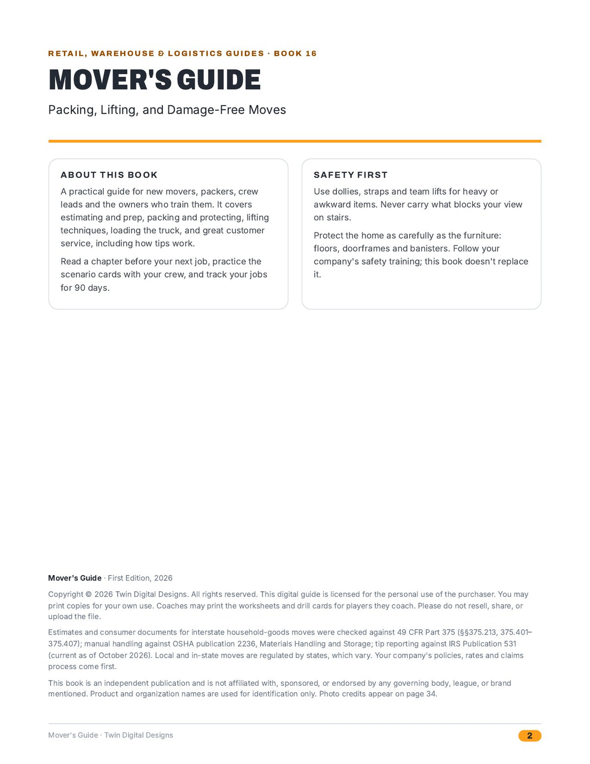 Mover's Guide: Packing, Lifting, and Damage-Free Moves - inside page 2