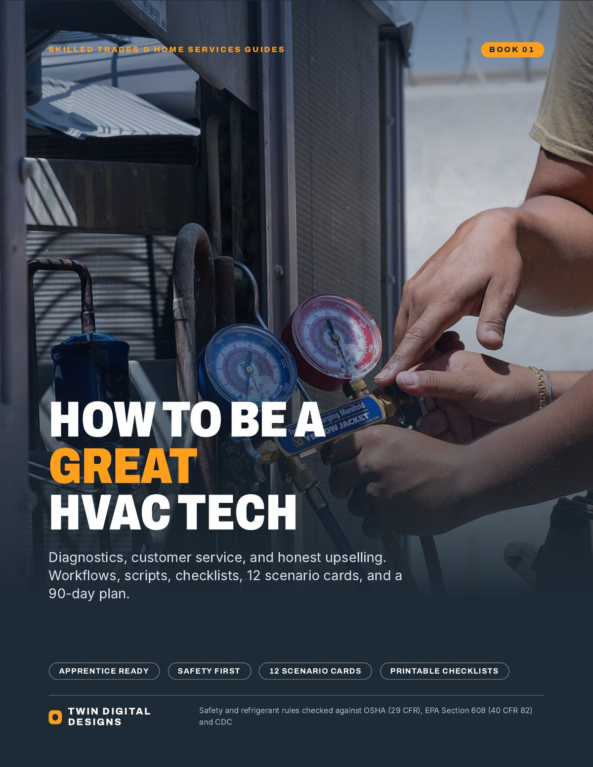 Cover: How to Be a Great HVAC Tech ebook by Twin Digital Designs