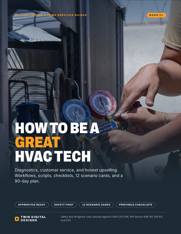 Cover: How to Be a Great HVAC Tech ebook by Twin Digital Designs