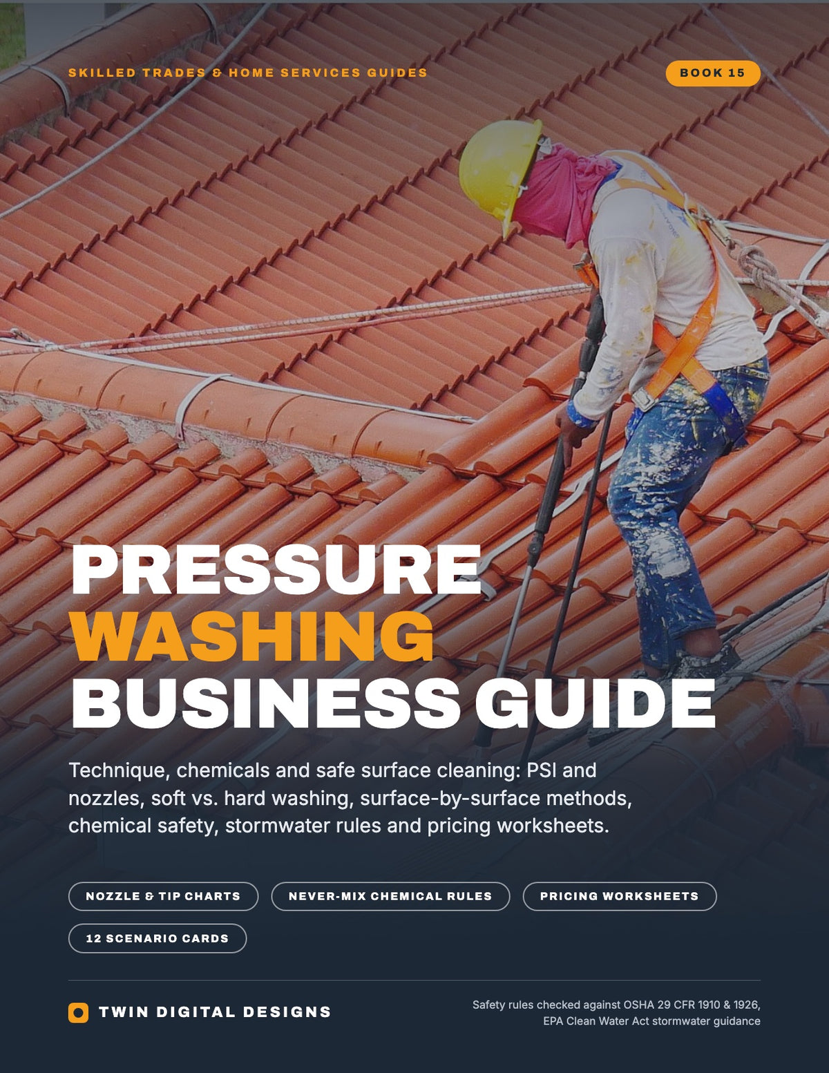 Pressure Washing Business Guide ebook cover by Twin Digital Designs