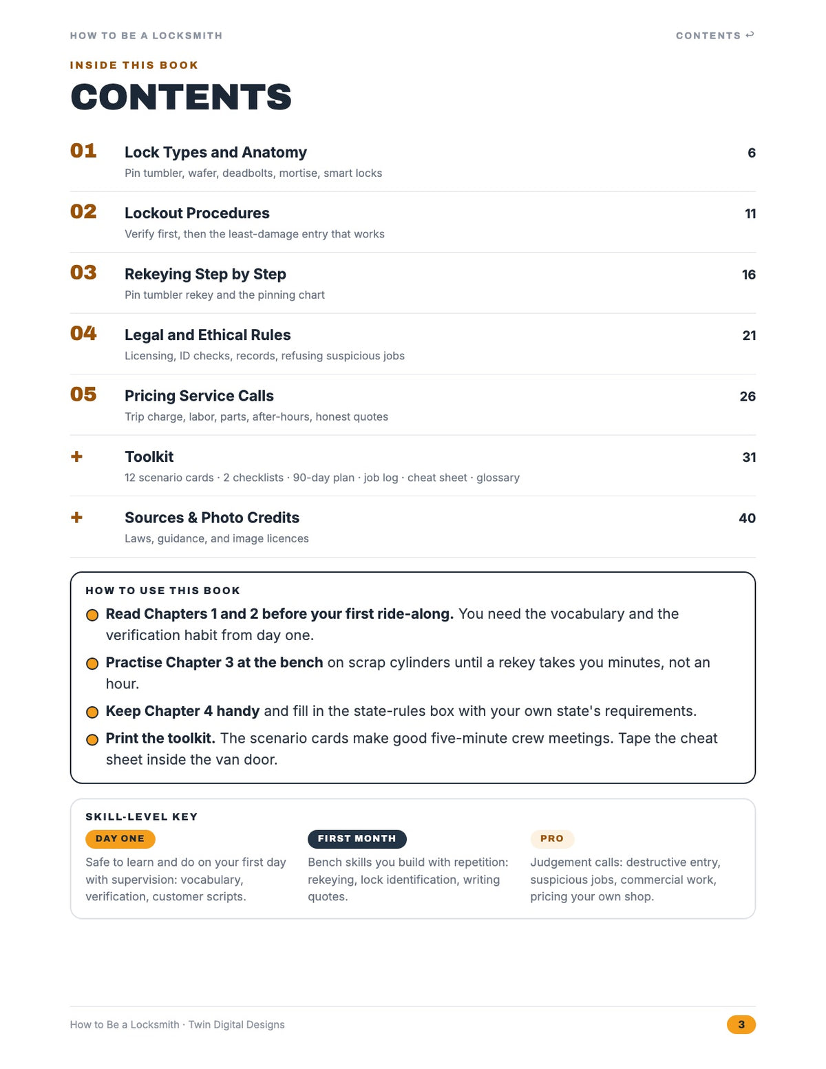 Inside page: contents