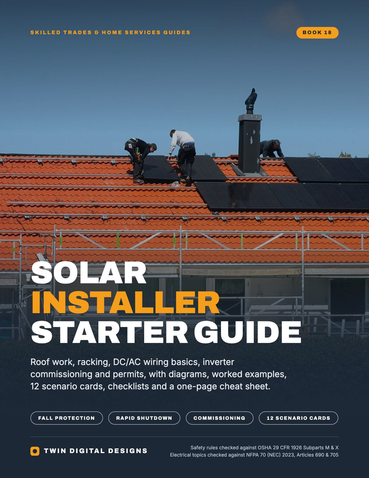 Solar Installer Starter Guide ebook cover by Twin Digital Designs