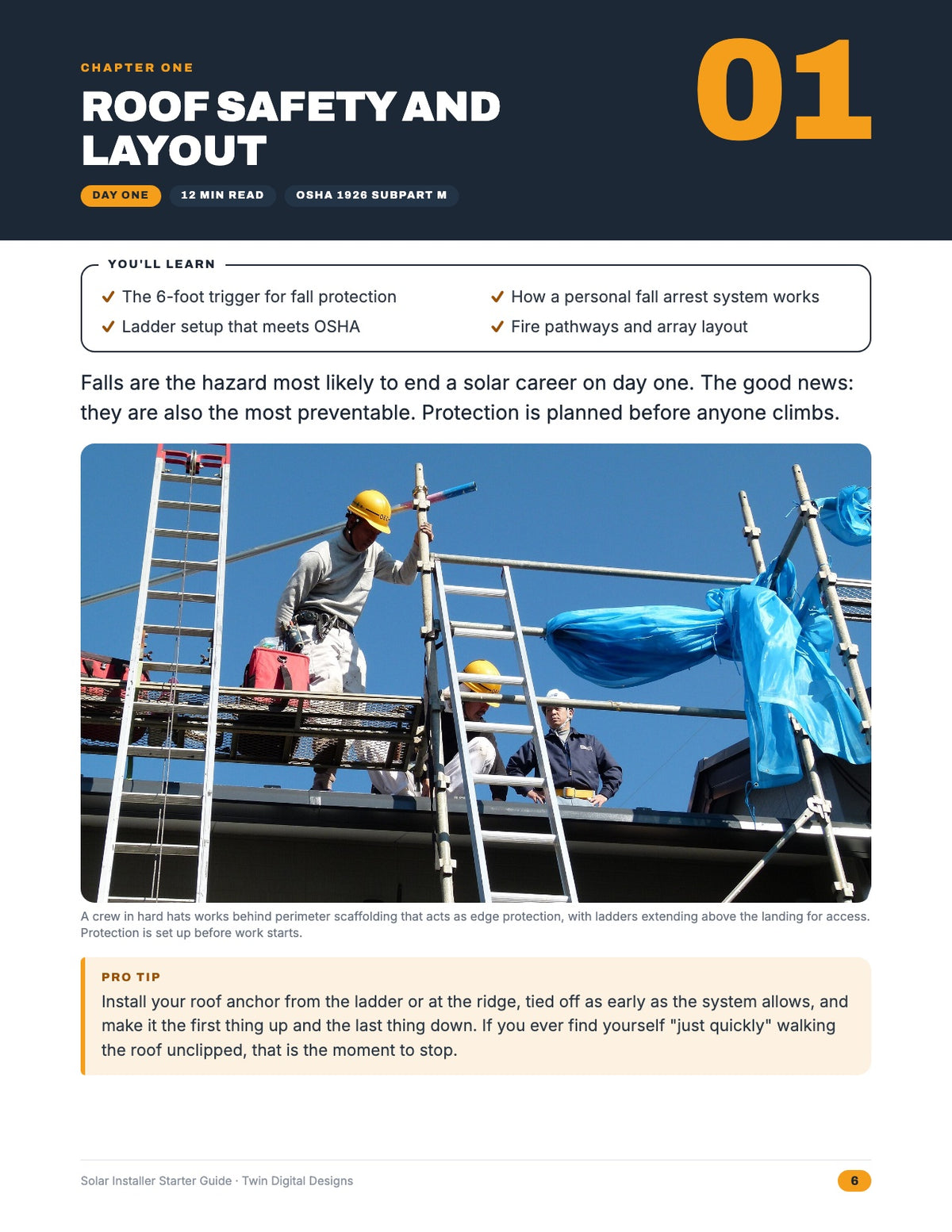 Inside page: roof safety and layout chapter opener
