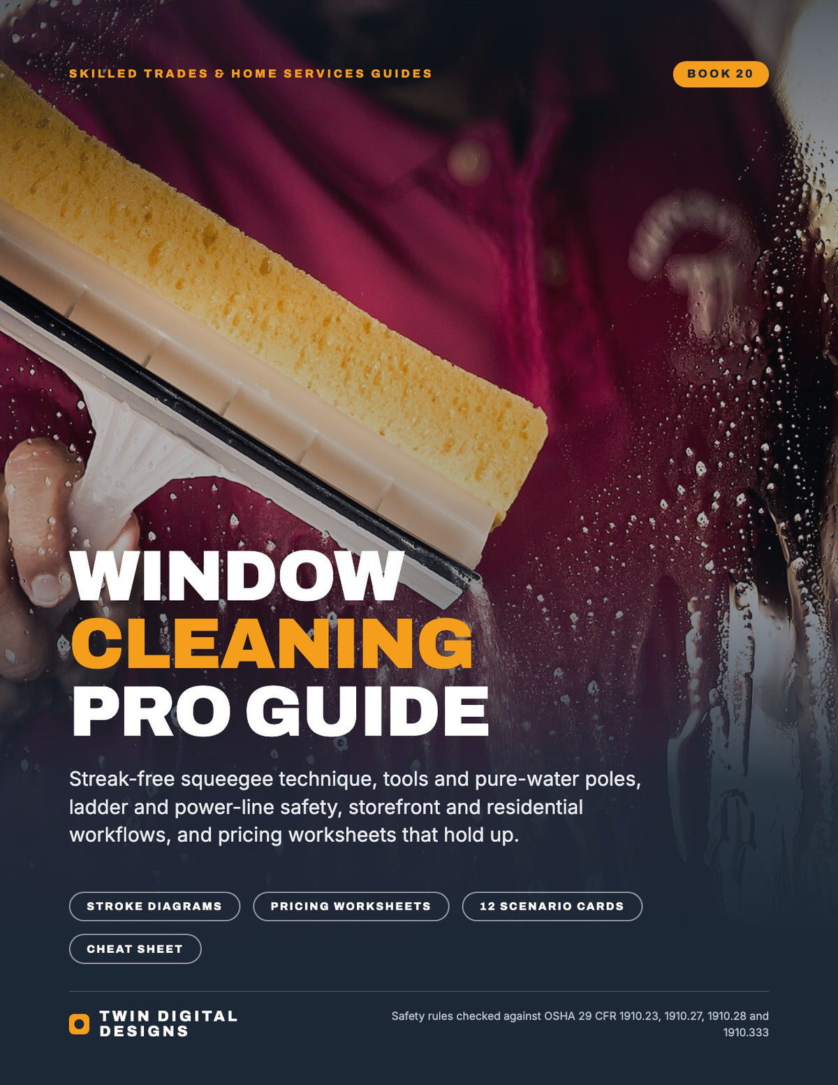 Window Cleaning Pro Guide ebook cover by Twin Digital Designs