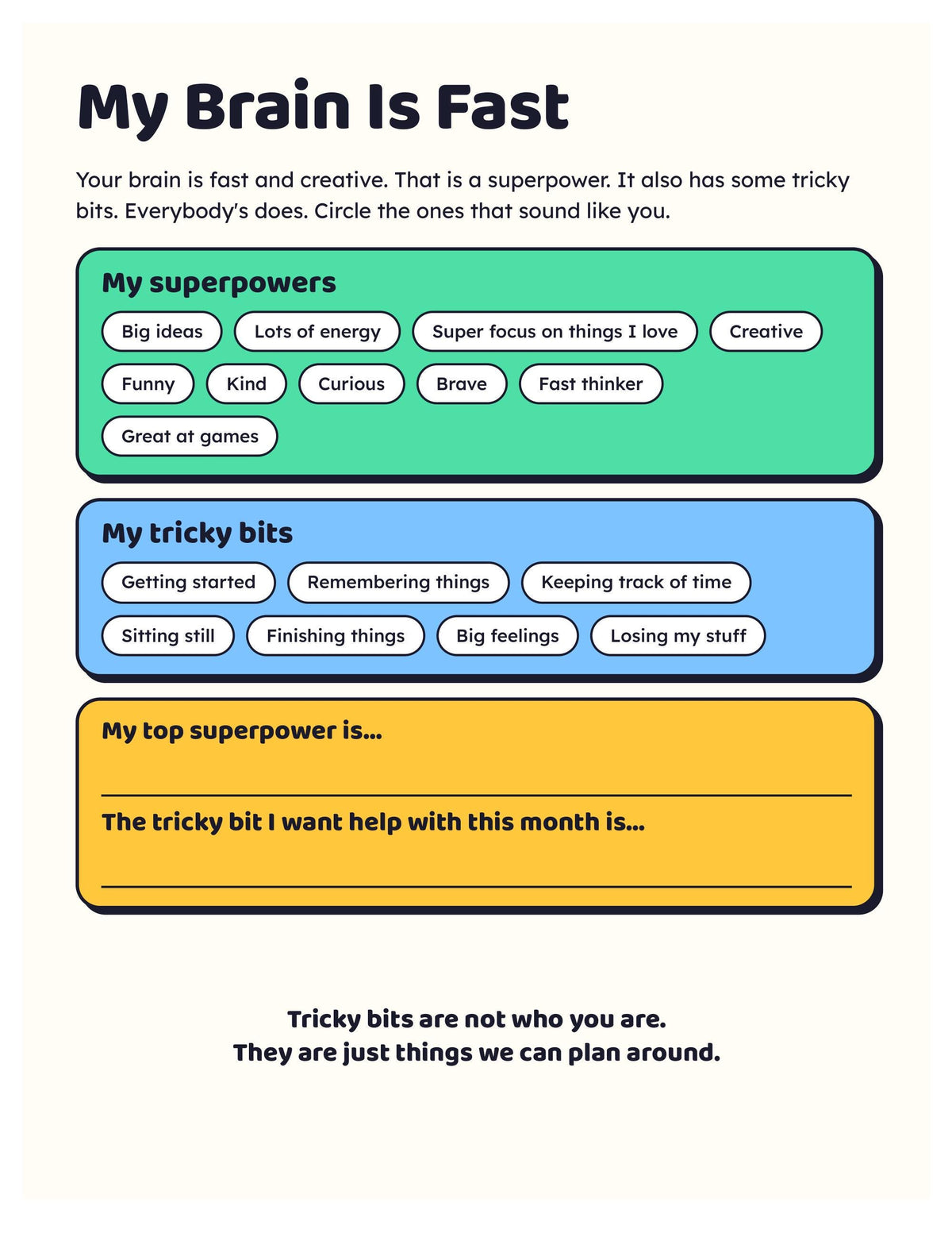 My Brain, My Plan: ADHD Planner for Kids Ages 8-13 (Printable PDF)