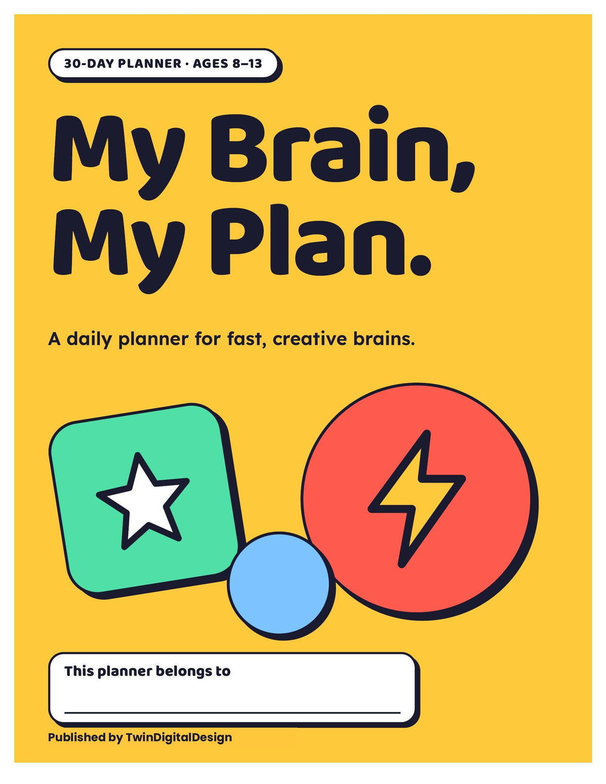 My Brain, My Plan ADHD planner for kids cover
